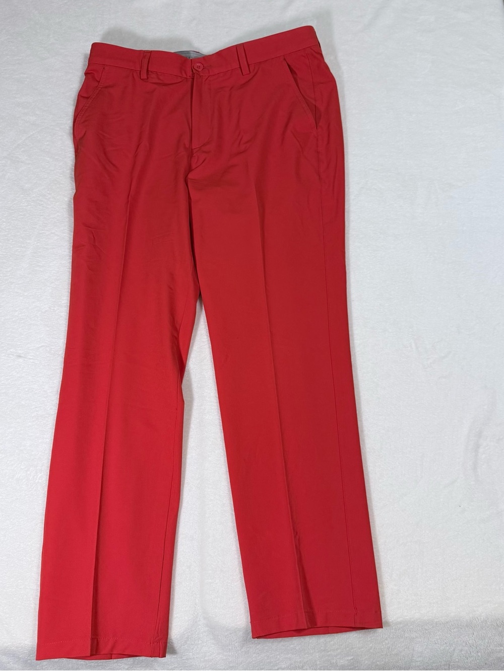 Hreski Men's Reddish Orange GOLF Pants - Classic Straight Fit - Size 34” L30”